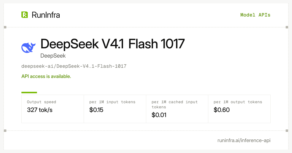 The fastest DeepSeek v4.1 flash 1017 – Day 0